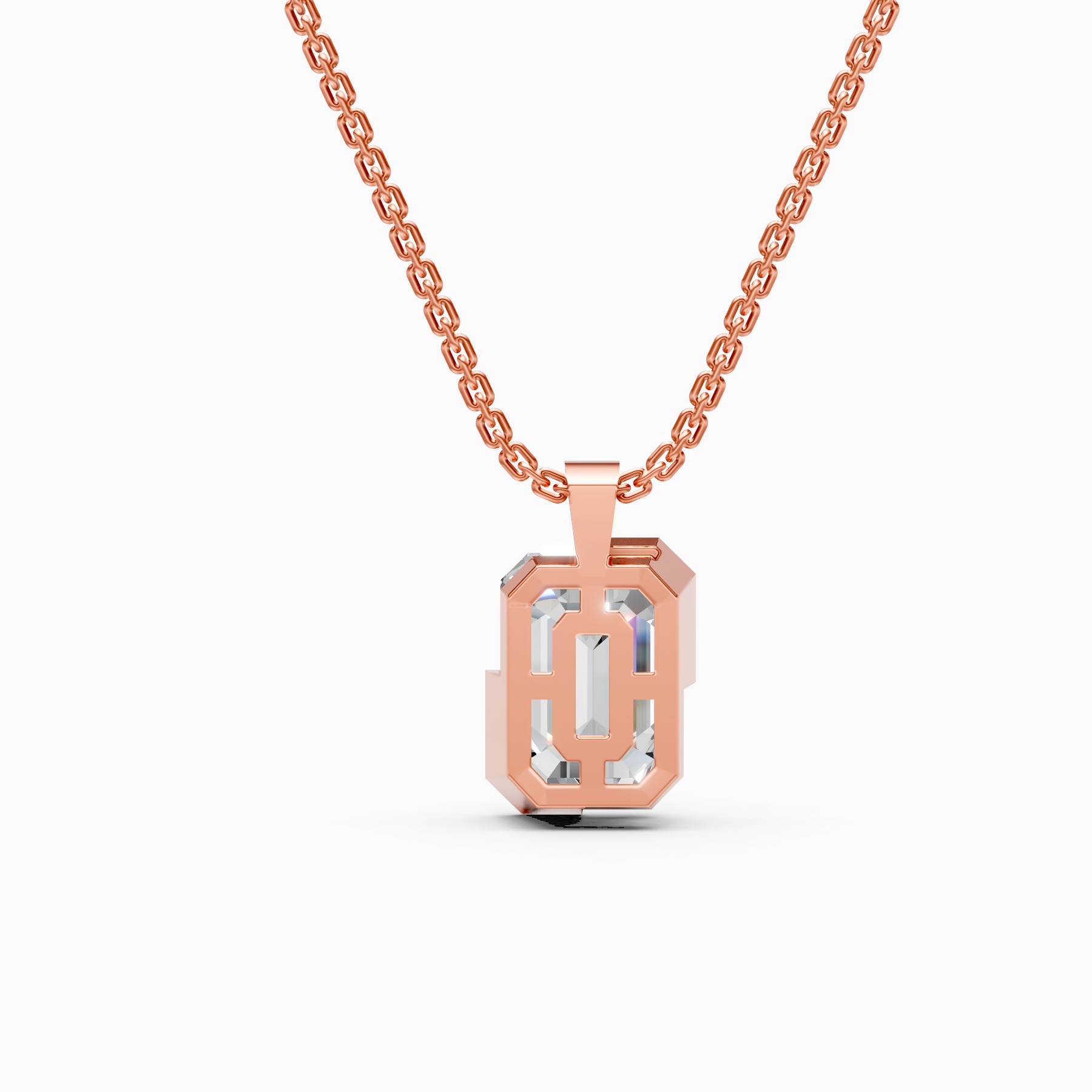 Timeless Emerald Cut Solitaire Diamond Necklace